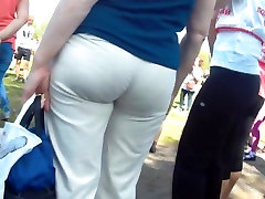 Mature big painfull crying hard in white pants
