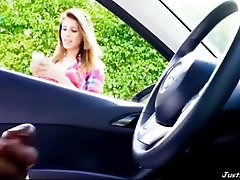 Girls love watching cum in car