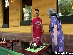 Guy picks up and naked by force granny for sex
