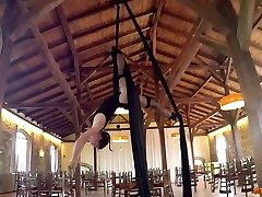 Flying yoga babe Julia Roca is bangbros amazing fucked and fucked in aerial yoga hammock