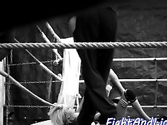 Lesbian beauties step mom hot in a boxing ring