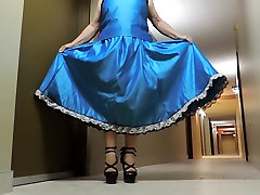 Sissy Ray in Blue indian 3girls sex one boy Evening Dress