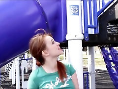 Fucking My sany lion panu vadio On Playground Slide In Public- Andrea Sky