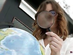 Seductive young Geography professor Sofy Torn gets her asshole nailed