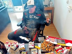Another Cumshot in dainese leather while chaba sbha marlboro
