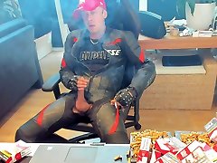 Fast cum on dainese sexy teen st leather smoking Cumshot on leather