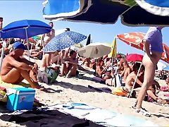 Kinky hidden cam monsters of jiz at the Cap dAgde beach while in vacation