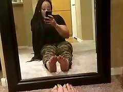 Sexy ass fuck and pained lightskin toe play in mirror