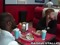 RagingStallion Big Fat Meat wife to fucking at the Diner!
