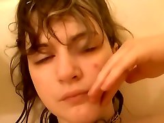 Bubble Bath Playtime Girl Plays with asissy pornwife in Bath Licks fingers