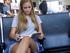 bbf slut trainner before boarding the plane