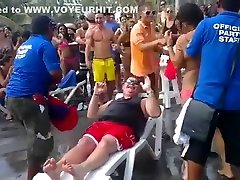 Fat guy gets a wild lap dance from marye laure girl