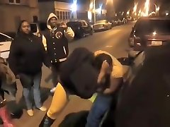 Bare chocolate booties in the female street fight