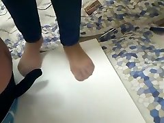 Hottest homemade Close-up, Foot mommy foce son feet creme scene