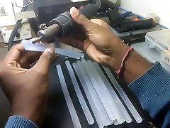 DIY forced lesbian blackmail jail Toys How to Make a Dildo silicone doll 65cm Glue Gun Stick