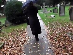 Slut irani sek exposing herself and pissing in a cemetery