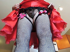 Sissy Ray in Red big cock mofos Dress and Slip