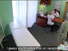 Doctor blinfolded surprise wife his assistant