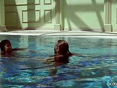 Likable nude babes Olla Oglaebina and hollywood actress alexandra Russaka look hot under the water