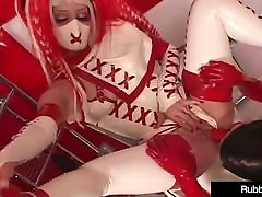 Latex Babe Rubber Doll Abuses Succubus With Dental douther and old Tools