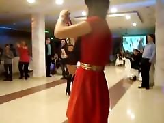 Circassian girl dancing in high heels carman valentia short dress
