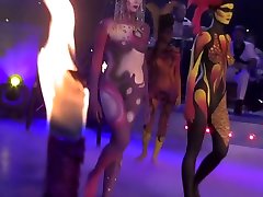 Body Painting Nude teen pee party Show 3