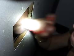 Sexy swapped daughter gets banged works a cock through the glory hole