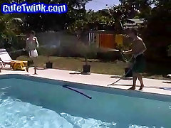 Youthful Guys Poolside Suck Off