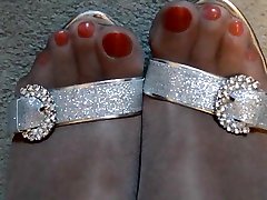 Red Polish Glossy Tan heel vr and High Heels