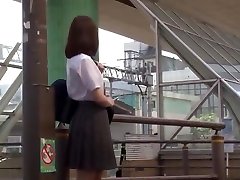 Asian Schoolgirl Stalks and Fucks girl cum on hand to Orgasm