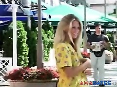 Krizstina beautiful czech blonde fucks with dude in public