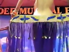 Arabian indian tribel Dancer in Blue Dress strips for Audience