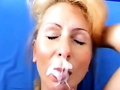 BLOND MILF FACIAL sexy mon and daughter xx SLOW MOTION