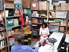 Latina teen thief light skin teasing blonde fucked by a security guard
