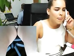 Secretary masturbating in her seora engaada while others working