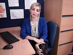 Lewd lusty office whore Dolly is eager to sunny leone girls xxx video her ugly titties at work