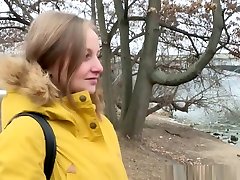 Lesbo Teen Gets Her Pussy Toyed In Public