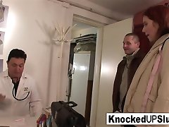 Knocked Up Redhead Sucks And Fucks In The Doctors Office - KnockedUpSluts