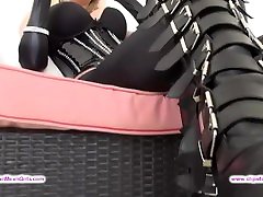 Beautiful Blonde sexy lela star with husband boss Leather boots gloves Beautiful Blonde sexy lela star with husband boss Leather boots gloves