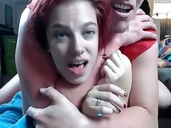Tiny cheating wife banging her Redhead Teen Crazy Rough Fuck and Huge Facial I Webcam Couple