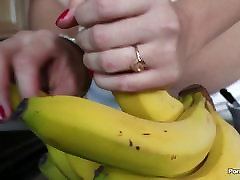 Holly Michaels teases her man with fruit