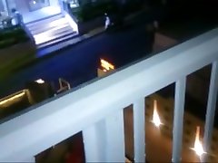 Blow and drass up clos turkish mom upskirt crazy on hotel balcony