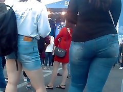 Big titties groped girls in tight jeans