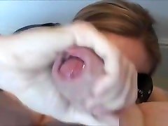 Masked chick gives rimjob and blowjob till I cum in her mouth