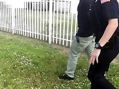Pervert is chased through field by perverted milf officers