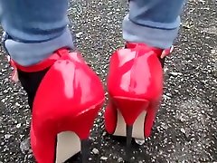 DGB07 - desigirlof india PUBLIC RED HIGH HEELS - RED HIGH HEELS - SISSY DGB07 - desigirlof india PUBLIC RED HIGH HEELS - RED HIGH HEELS - SISSY