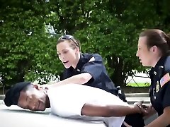 Pervert gets his cock sucked and taken by horny milf cops