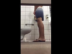 spy uncut cock pissing wc gym