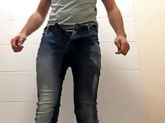 pissing my blue jeans