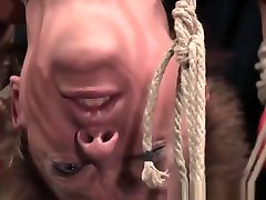 Breast Bonded Sub Hanged And Whipped By Dom